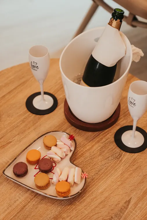 Champagne and treats at Spa Elite